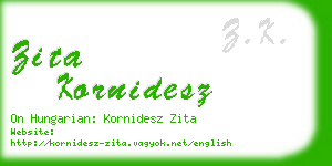 zita kornidesz business card